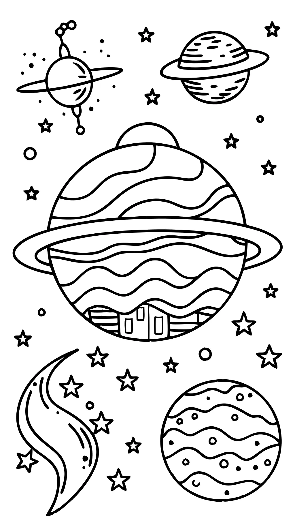 coloriages pour adultes sur le thème de l’espace